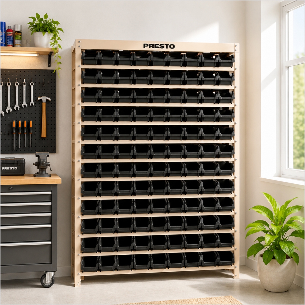 Estante Organizadora N°3 Estante Gaveteiro 108 Gavetas Estante Metálica Presto Organizador de Gaveta