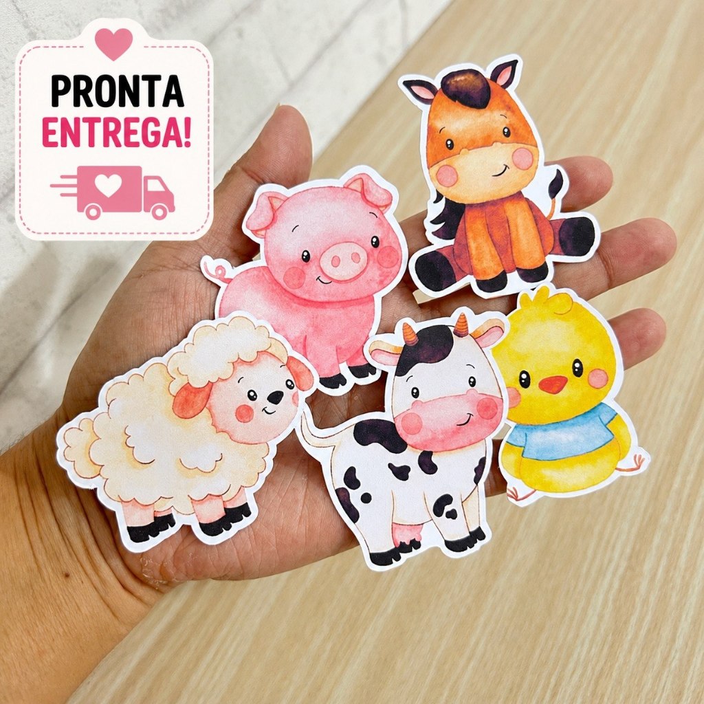 Apliques Fazendinha menina- papelaria-Kit Tags, lembrancinhas personalizadas no tema, aniversários