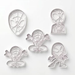 Molde Cortador de Cookie Homem Aranha com Carimbo para Pasta Americana e Confeitaria