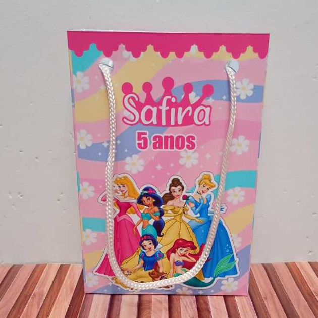 Sacolinha personalizada As Princesas da Disney  PEGUE E MONTE Lembrancinha  Sacolinha surpresa