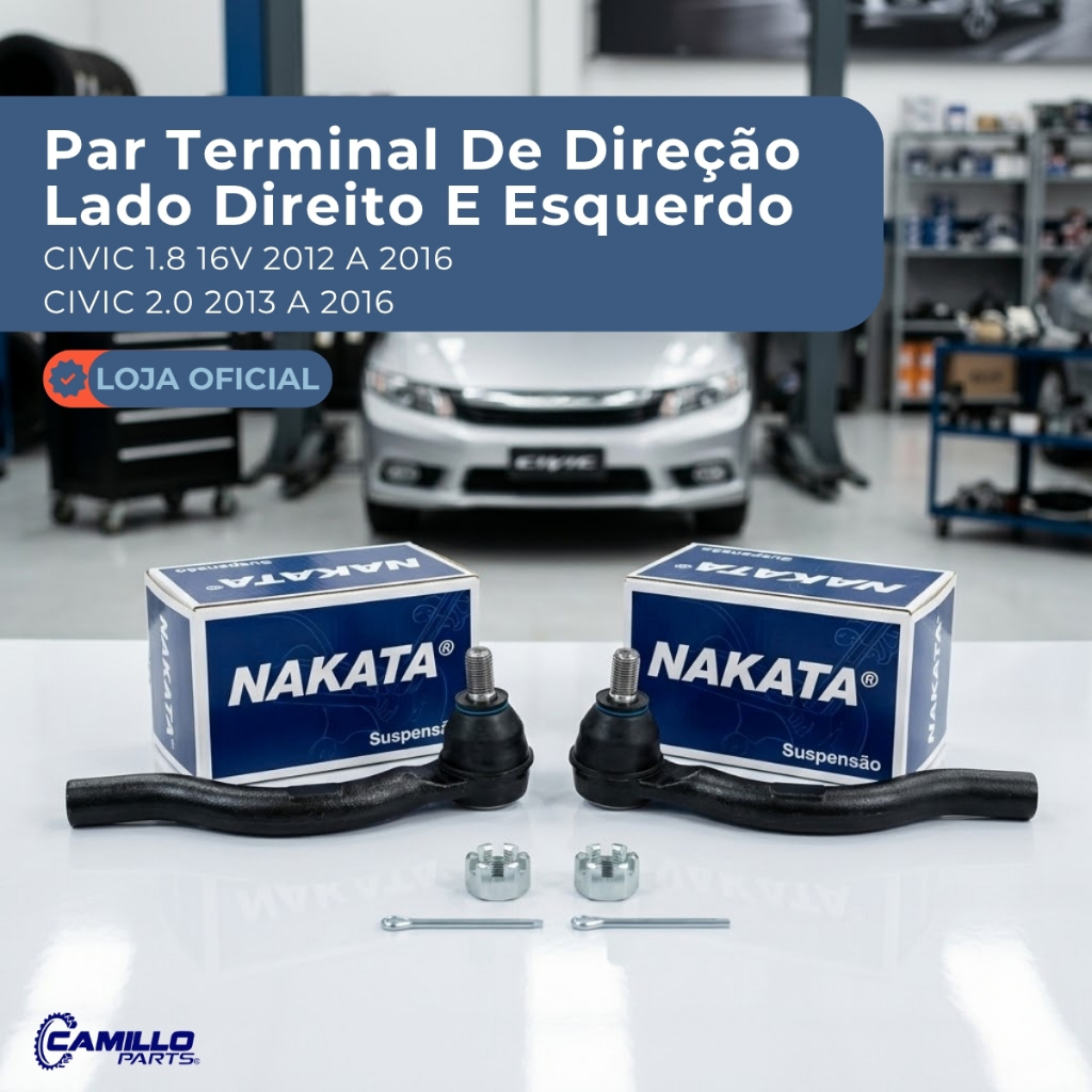 Par Terminal Direção Direita Esquerda Honda Civic G9 1.8 2.0 2012 A 2016 Nakata
