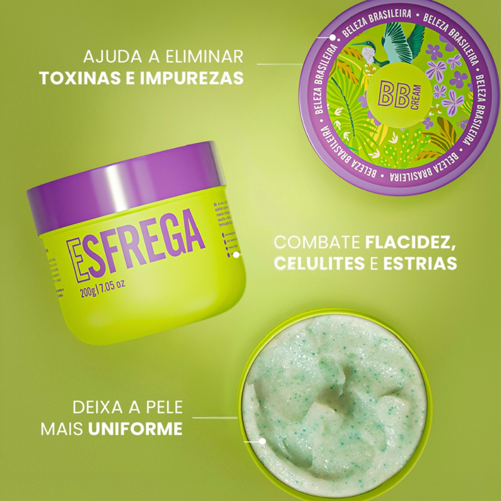 Esfrega bumbum 200g – Esfoliante Corporal com Ácido Glicólico + Chá Verde beleza brasileira