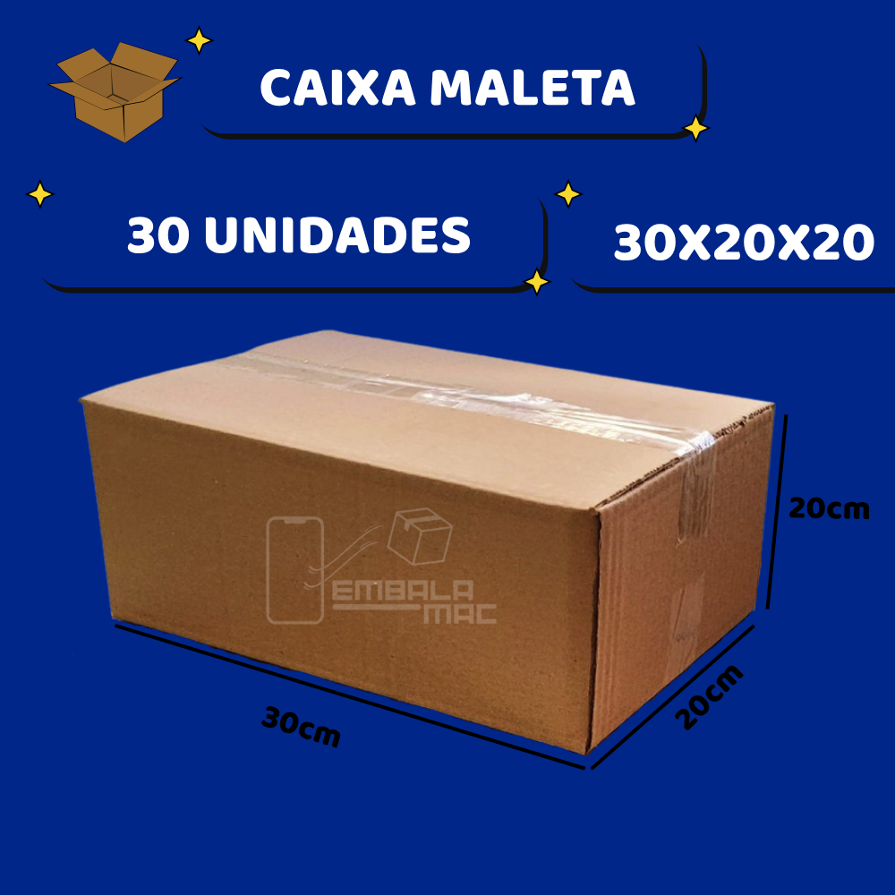 30 Caixas De Papelao 30x20x20 Envios Mudança Cosméticos Ultra Resistente