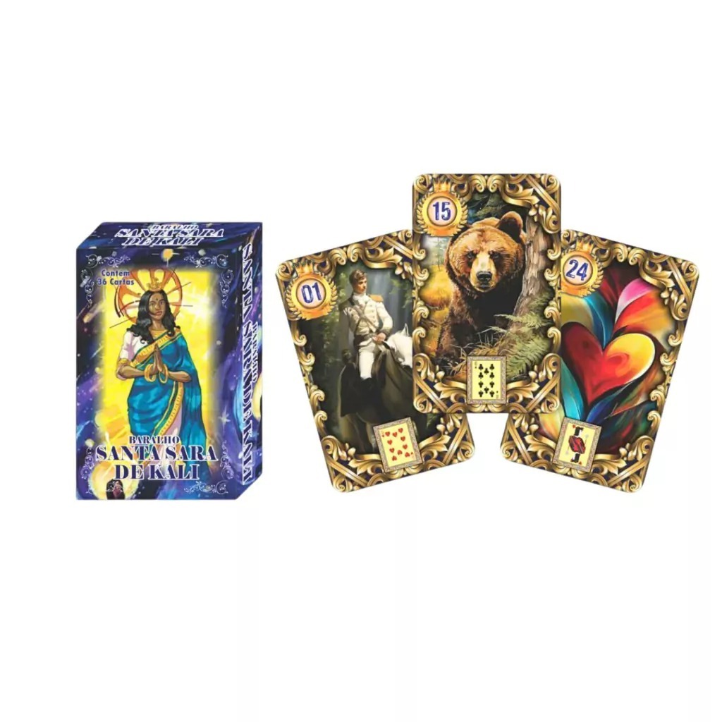 Baralho Santa Sara Kali 36 Cartas - Sabedoria Cigana e Ilustrações Vibrantes- tarô- oraculo