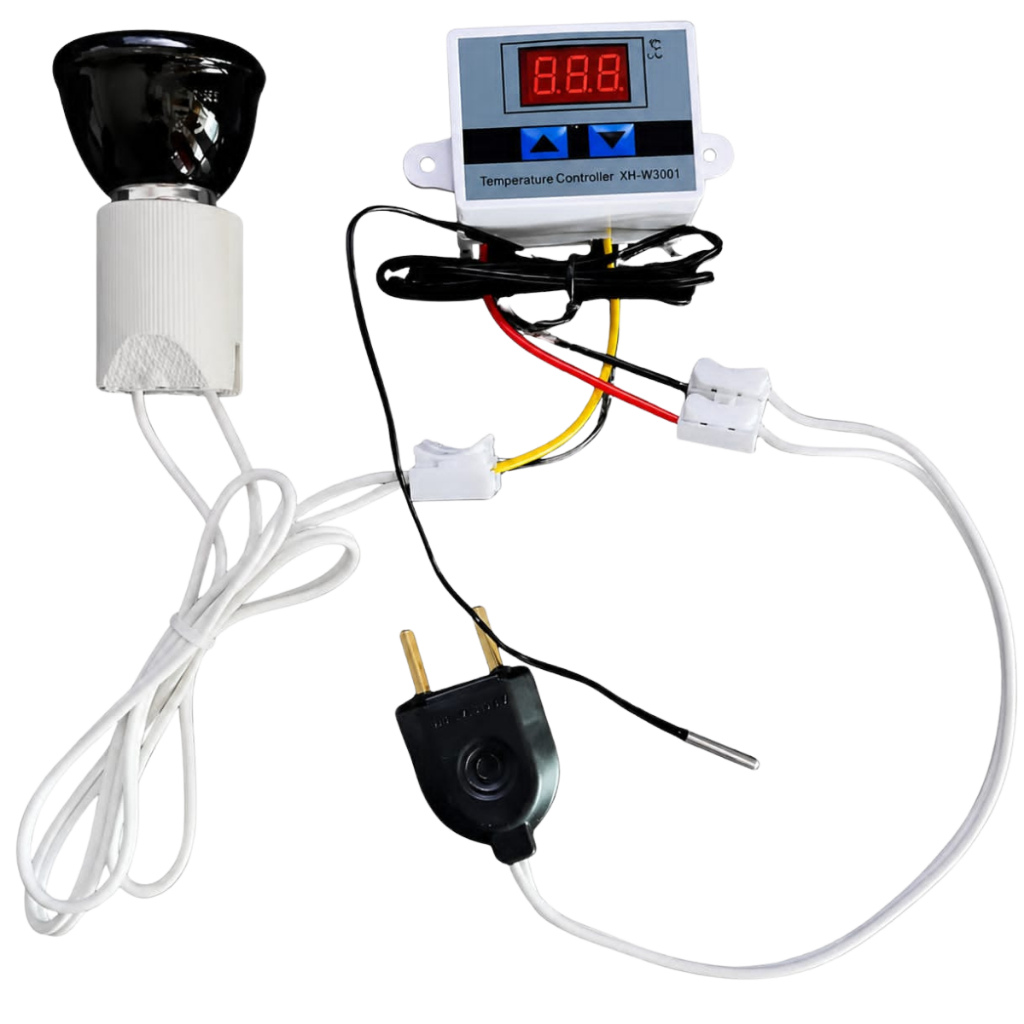 Kit Completo De Aquecimento Para Animais Com Termostato Digital Lâmpada De Cerâmica 220 Volts
