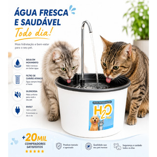 Fonte Bebedouro para Gatos e Cães H2o Plus