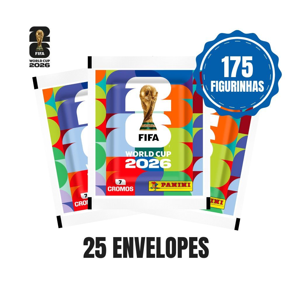 Kit 25 Envelopes Figurinhas Copa do Mundo 2026 - 175 Figurinhas