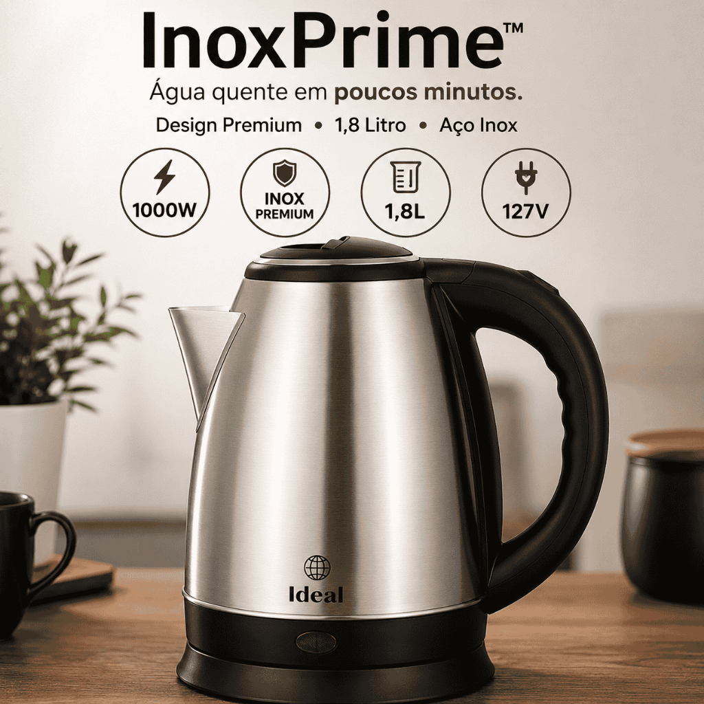 Chaleira Eletrica Inox Capacidade 18 Litros Potencia 1000w Voltagem 127v Aquecimento Rapido