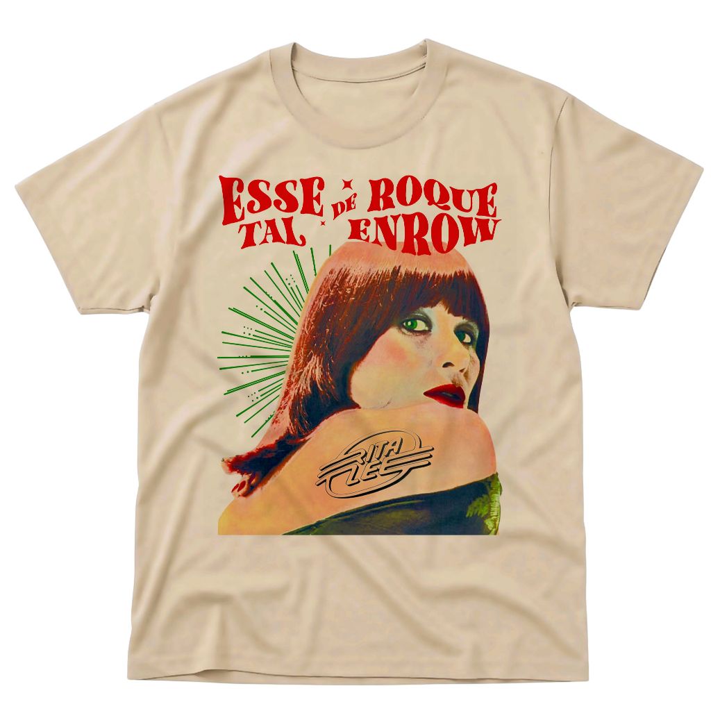 Camiseta Vintage Poliéster Rita Lee Esse tal de Roque Enrow Unissex B85