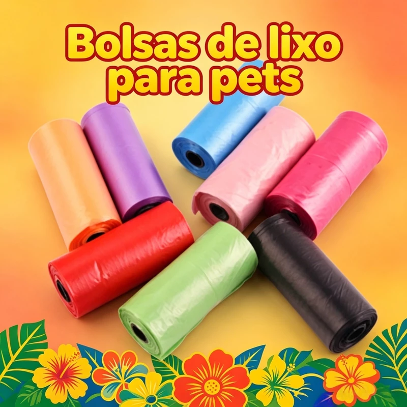 Refil para Sacolas Biodegradáveis de Coco 300 Pcs Prático Pet