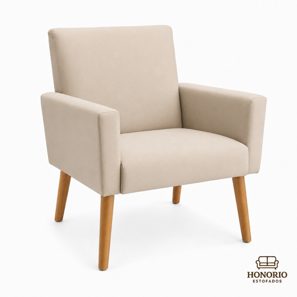 Cadeira Poltrona para Sala TV Quarto Closet Escritório Ambientes Decorativo Compacta e Confortável Nina