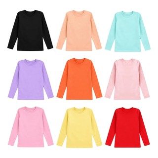 Kit 5 Camisetas Infantil Feminina Manga Longa Meia Estação 2 a 8 Anos