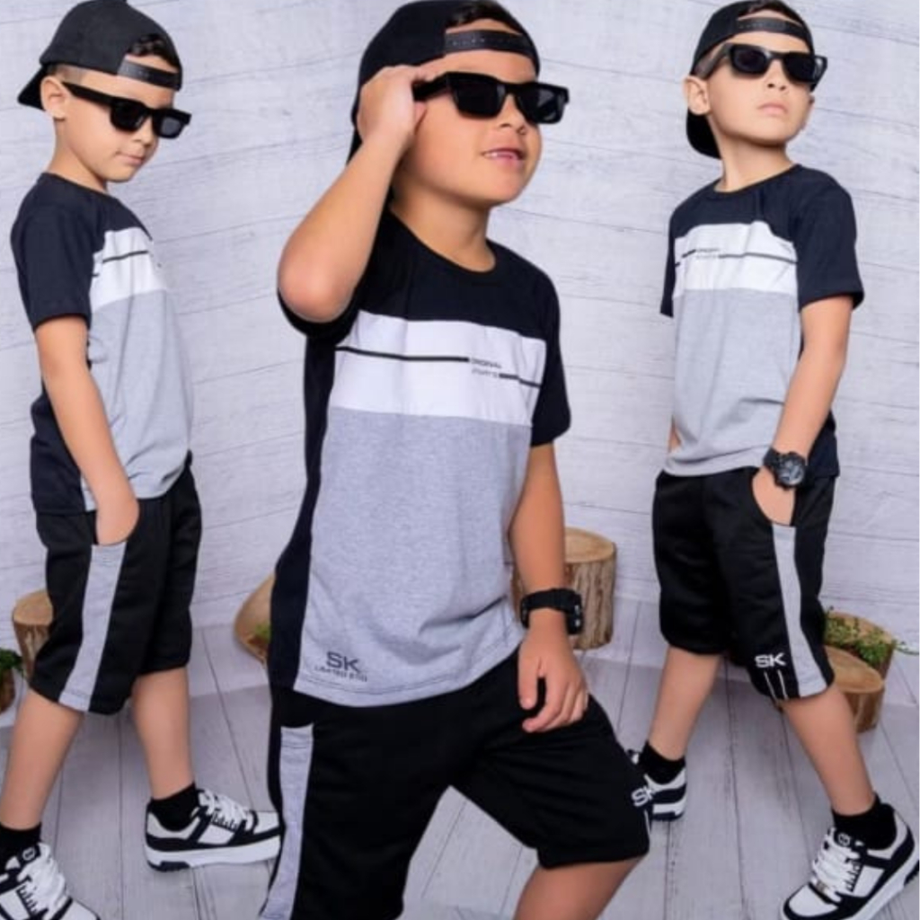 Conjunto Infantil Juvenil Masculino Verão Lançamento do 2 ao 14 anos