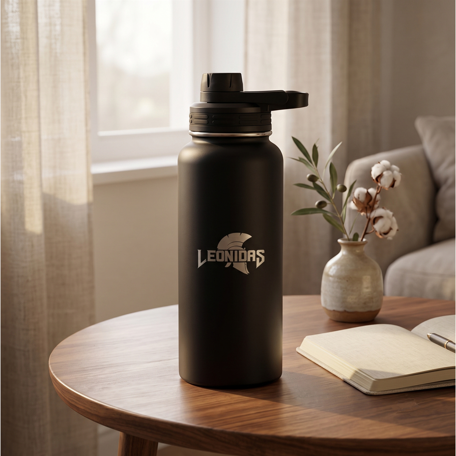 Garrafa Térmica Leonidas, 1L, 24h Frio e 12h Quente, Metal, Preto, LN-BT-ST1000MLB · foto 2