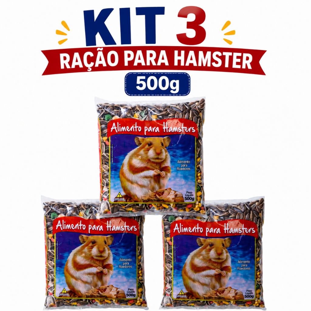 Kit 3 - Ração para Hamster 500g