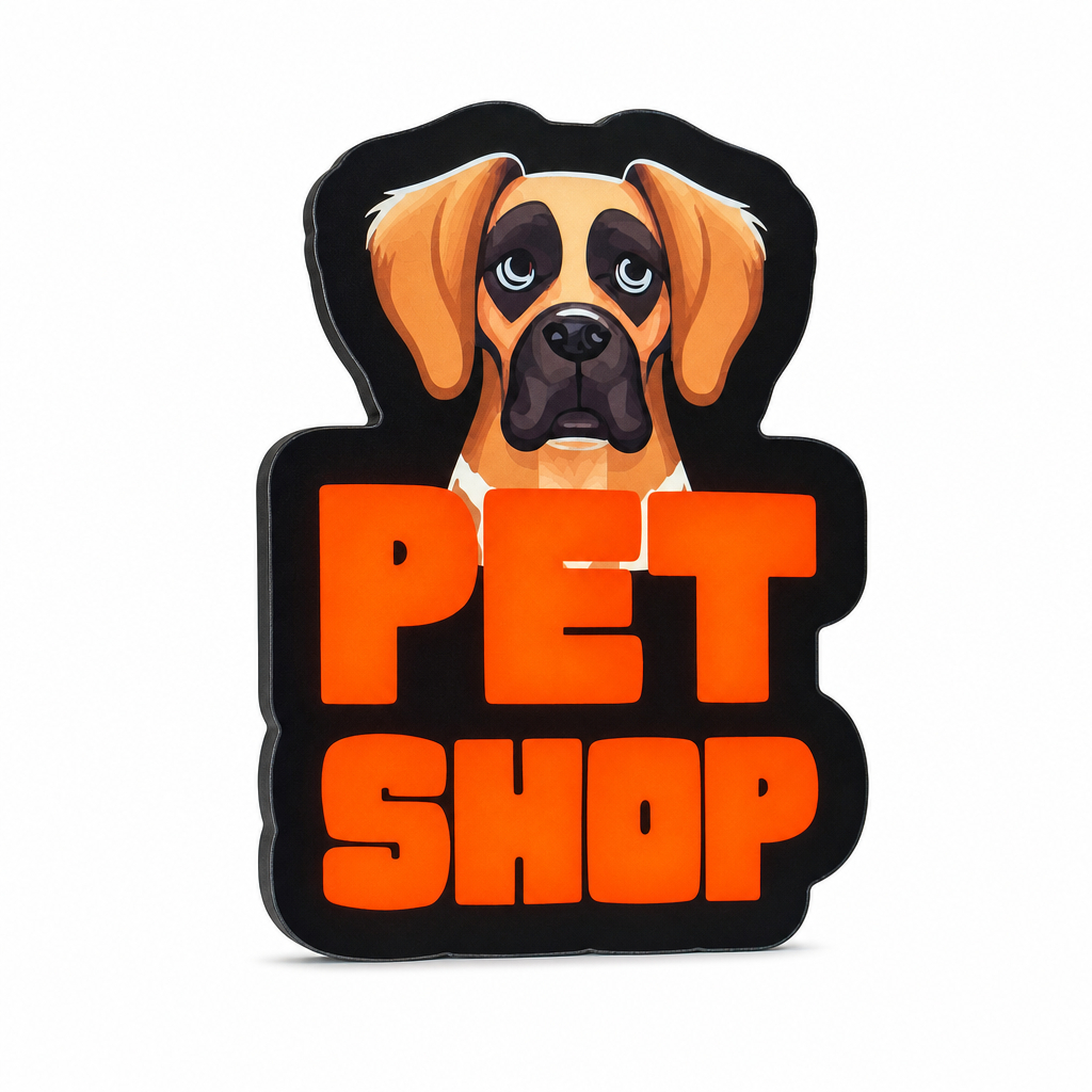 Letreiro Luminoso Pet Shop Dog - Decoração