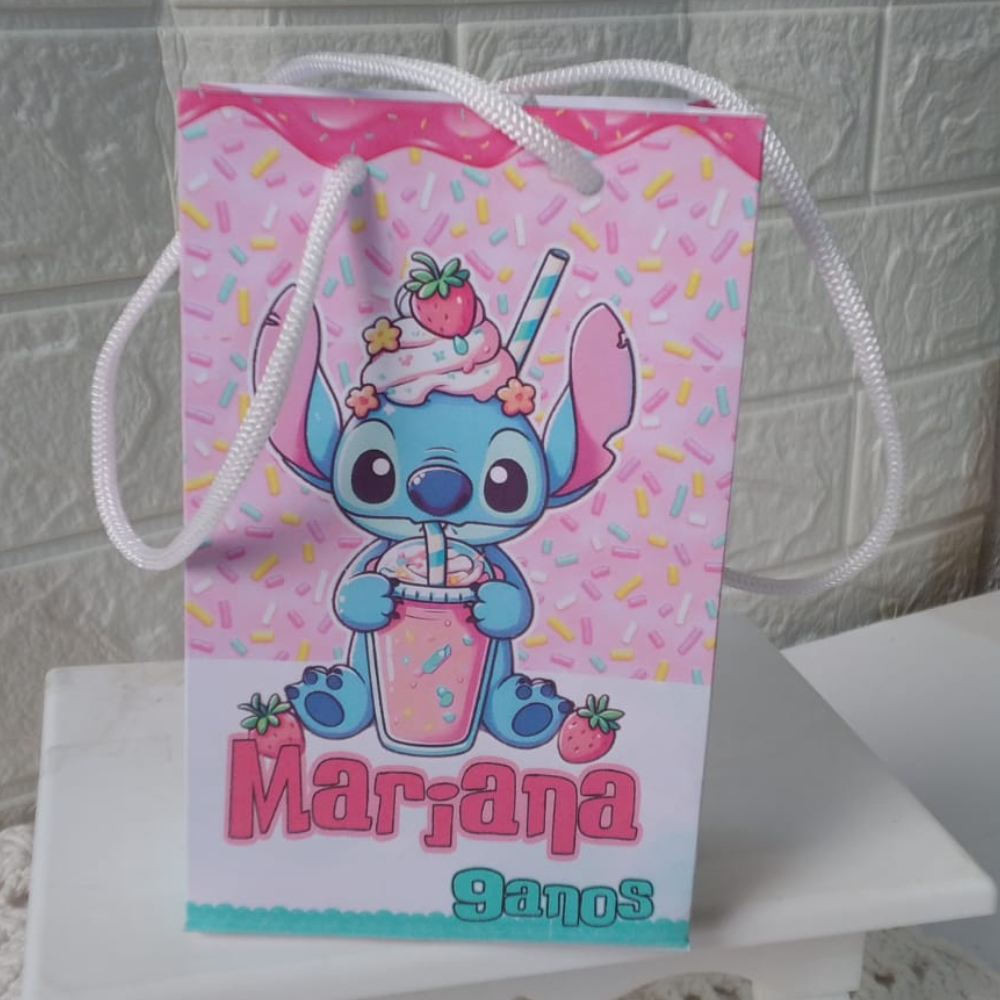 Sacolinha Stitch Doces Personalizada Pegue e Monte | Sacolinha Surpresa Lembrancinha Festa Infantil