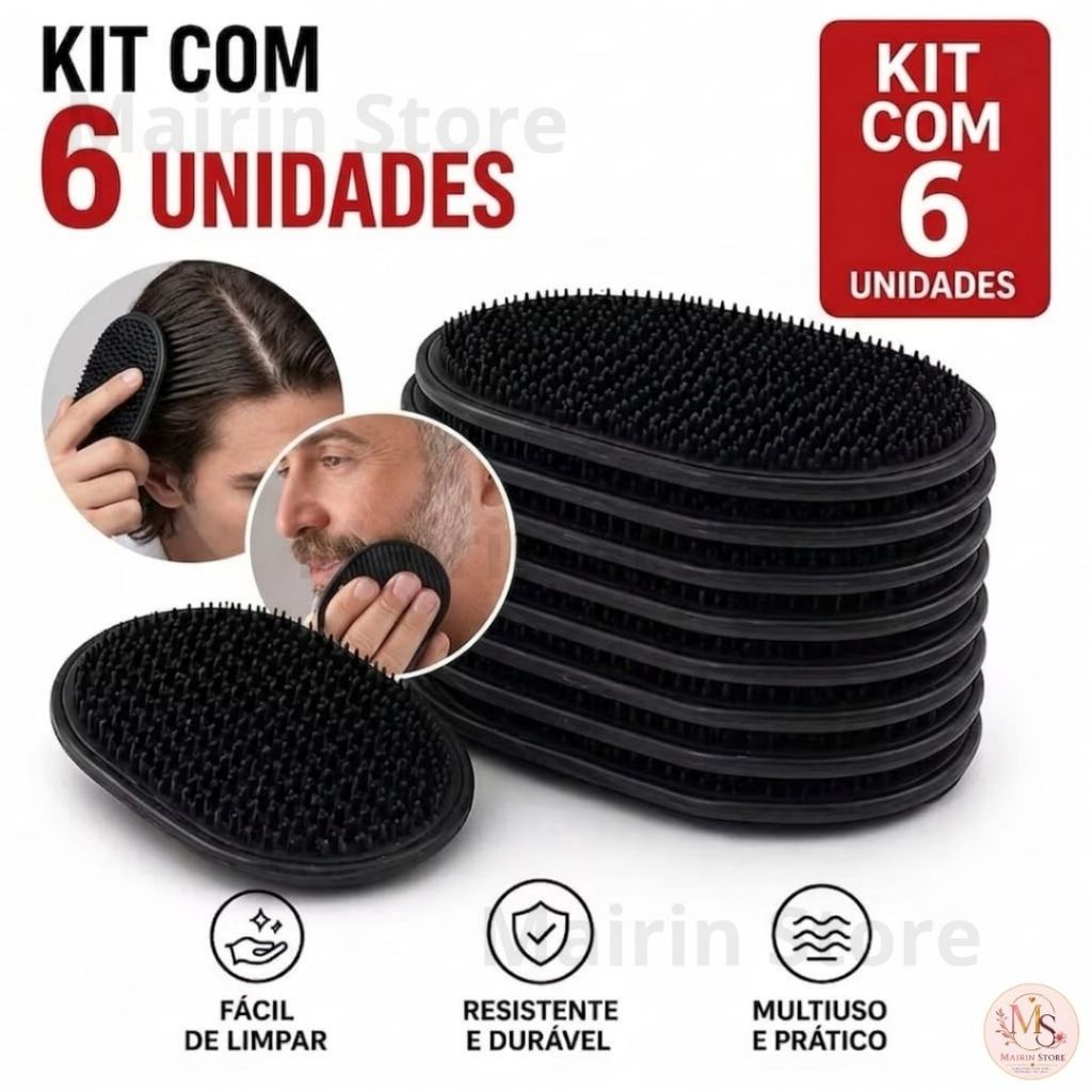 Pente Pata Modelador Masculino Antifrizz Escova para Cabelo Cores Variadas — imagem 2 de 2