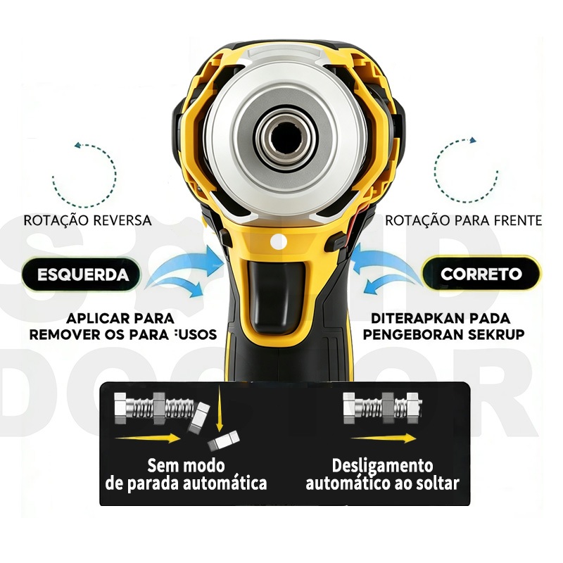 Furadeira Parafusadeira de Impacto Solid Doctor 48V 350NM Sem Fio Kit — foto 8