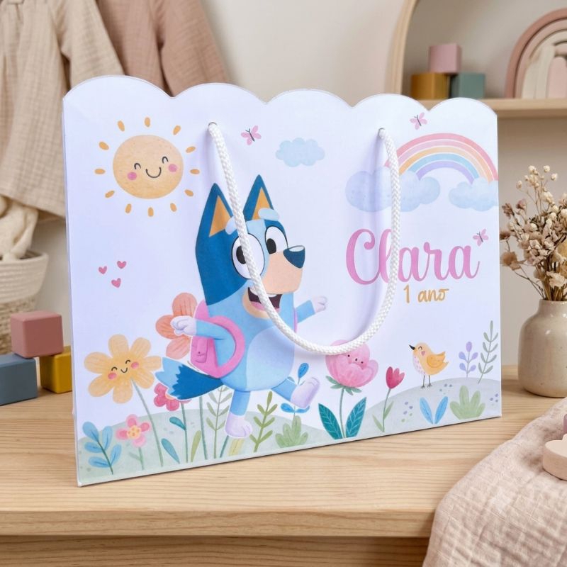 SACOLINHA PERSONALIZADA BLUEY•PEGUE E MONTE•ANIVERSÁRIO BLUEY