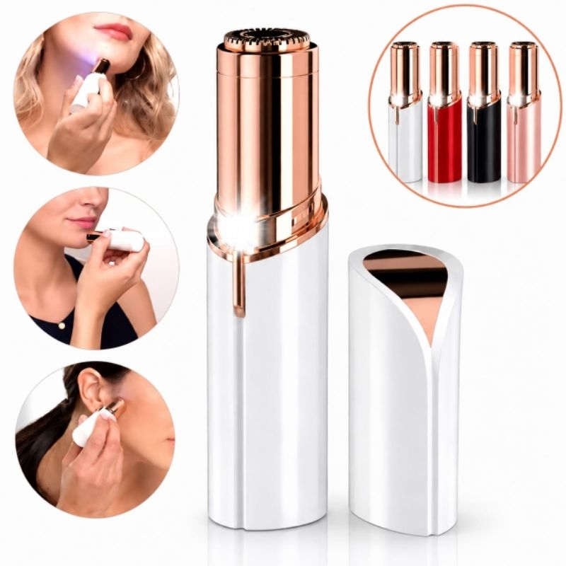 Batom Depilador Facial Feminino Indolor Buço Rosto Queixo Portátil Recarregável USB