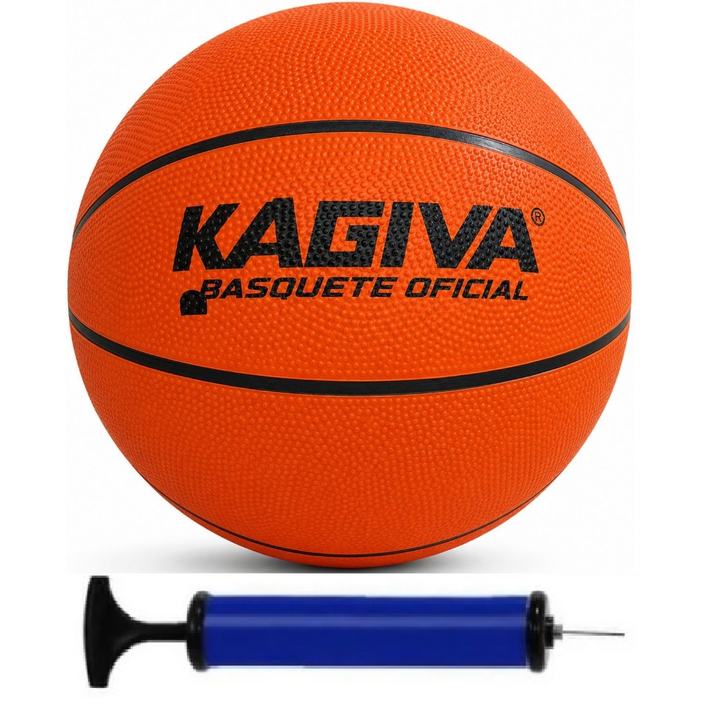Bola de Basquete Kagiva Oficial para Treinos e Jogos + Bomba de Ar