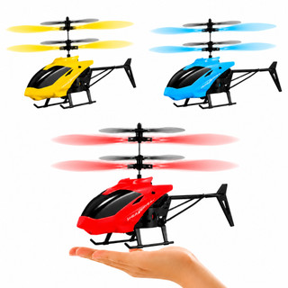 Helicóptero Sensorial Infantil com LED Voa Automaticamente Recarregável USB Brinquedo