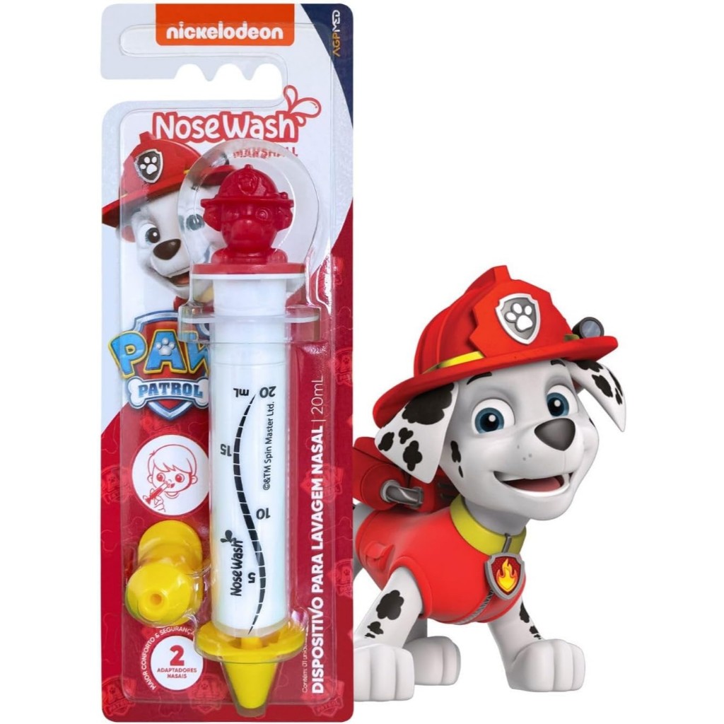 Seringa Lavagem Nasal Criança Bebê NoseWash - Patrulha Canina Marshall 20ml