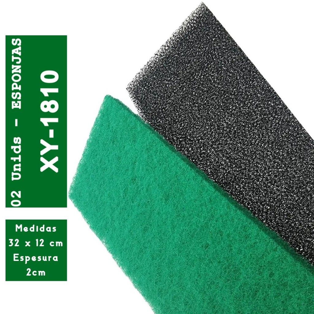 Esponja Filtrante  2 unidades Preta 30x12x2 Para Aquarios e Lagos Xinyou Xy-1810