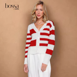 Lovito Bossa Cardigan Listrado Colorido Moda Feminina Inverno CDB16691699