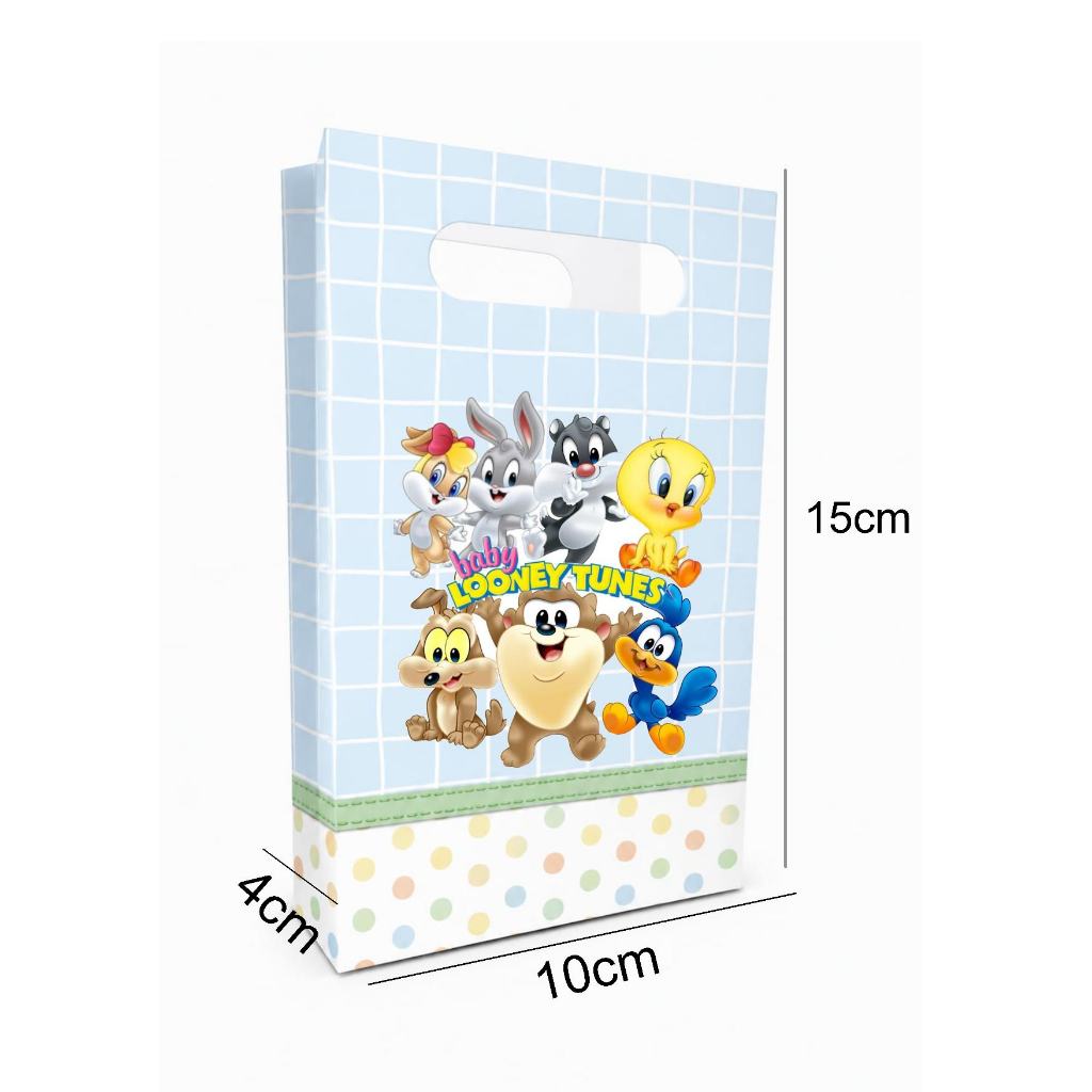 PEGUE E MONTE Kit 10-40un Sacolinha Personalizada para Lembrancinha de Aniversário Baby Looney Tunes Tam P 10x15cm