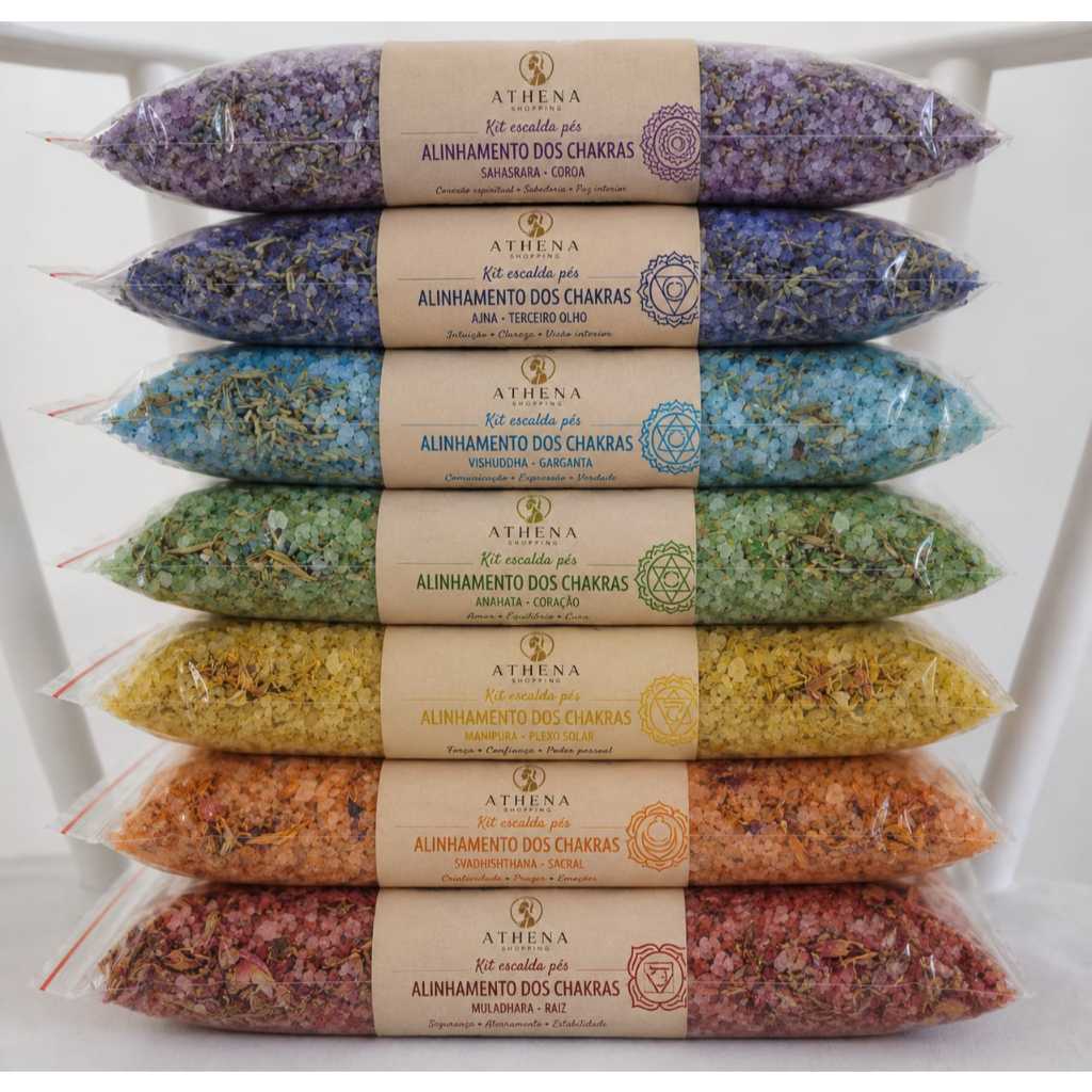 Kit Escalda Pés Alinhamento dos Chakras 7 Sachês de 250g