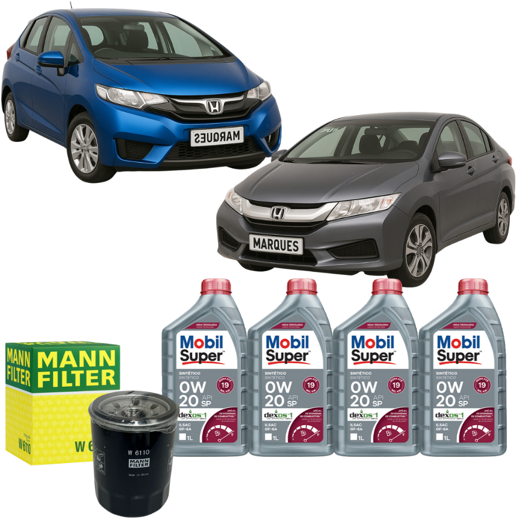 Kit Troca De Óleo 0w20 Para Honda Fit City 1.5 2012 A 2021