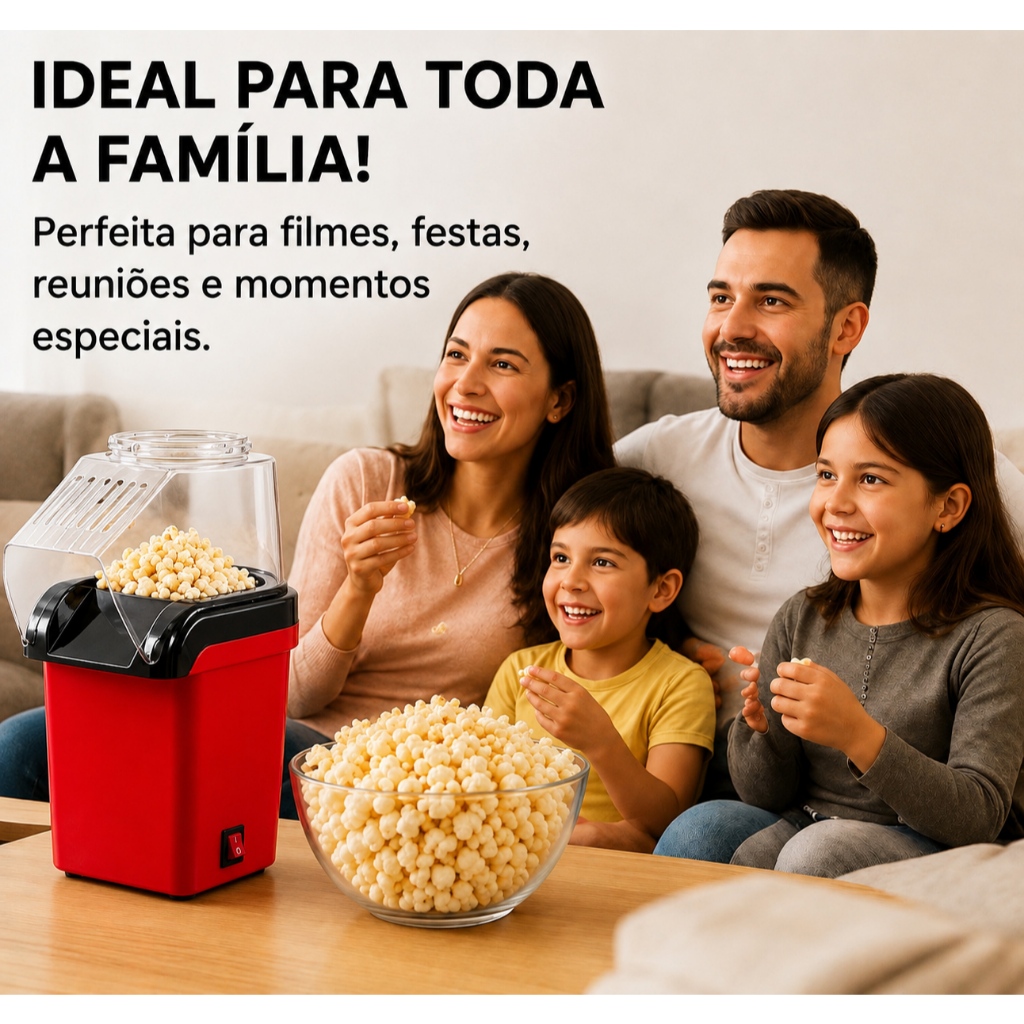 Pipoqueira Elétrica Ar Quente Sem Óleo Máquina De Fazer Pipoca 110V Profissional Rápida