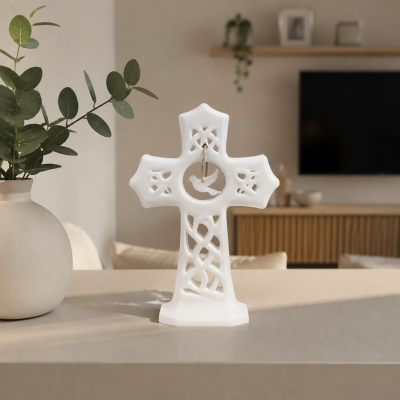 Cruz Celta Decorativa Espírito Santo Para Parede Decoração Religiosa Católica Presente de Fé 14cm