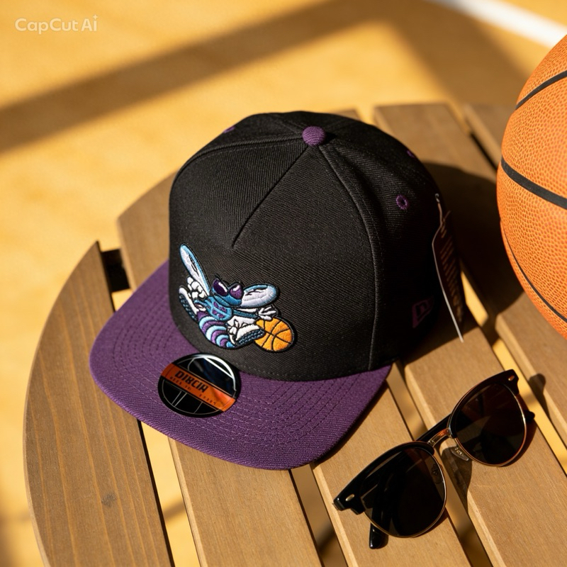 boné Charlotte hornets branco bordado aba reta moda masculino com regulagem SnapBack