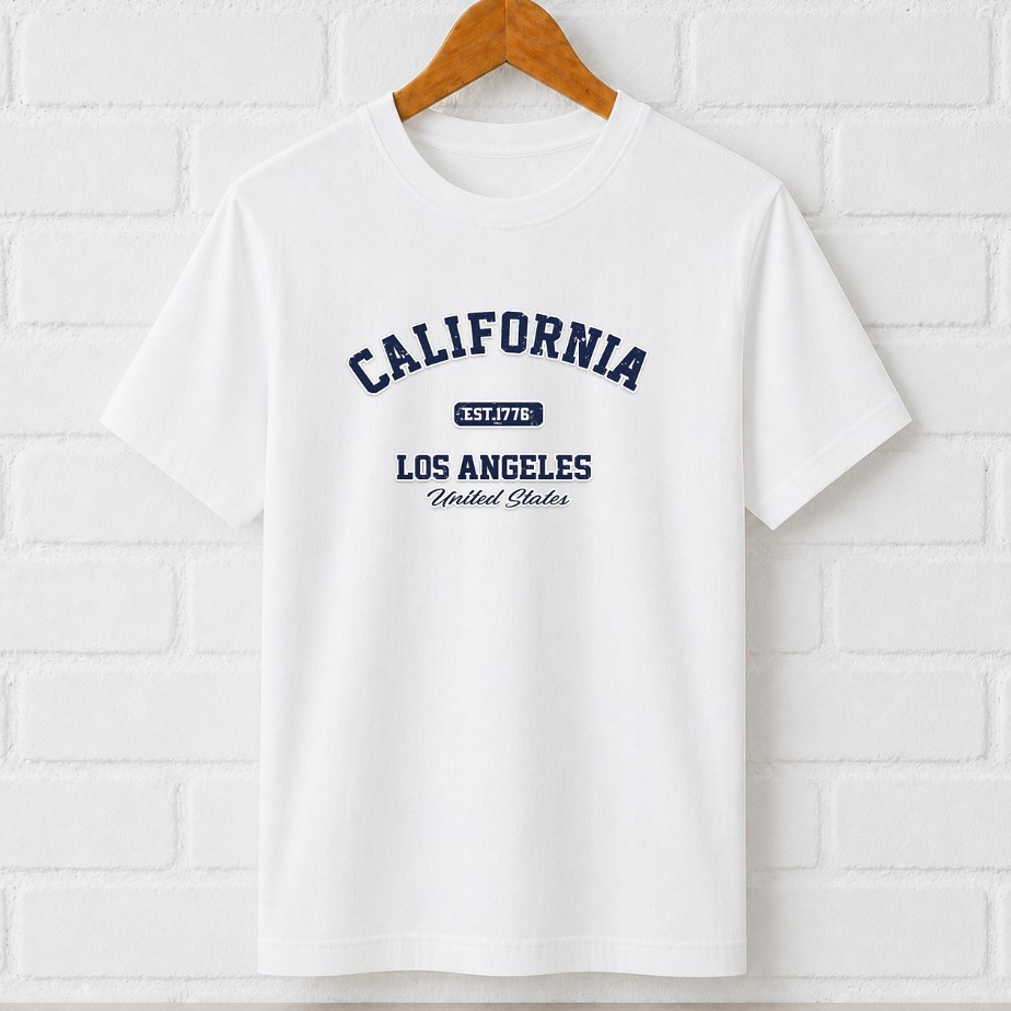 Camiseta Unissex Estampada California Los Angeles Streetwear Masculina Feminina Algodão Confortavel