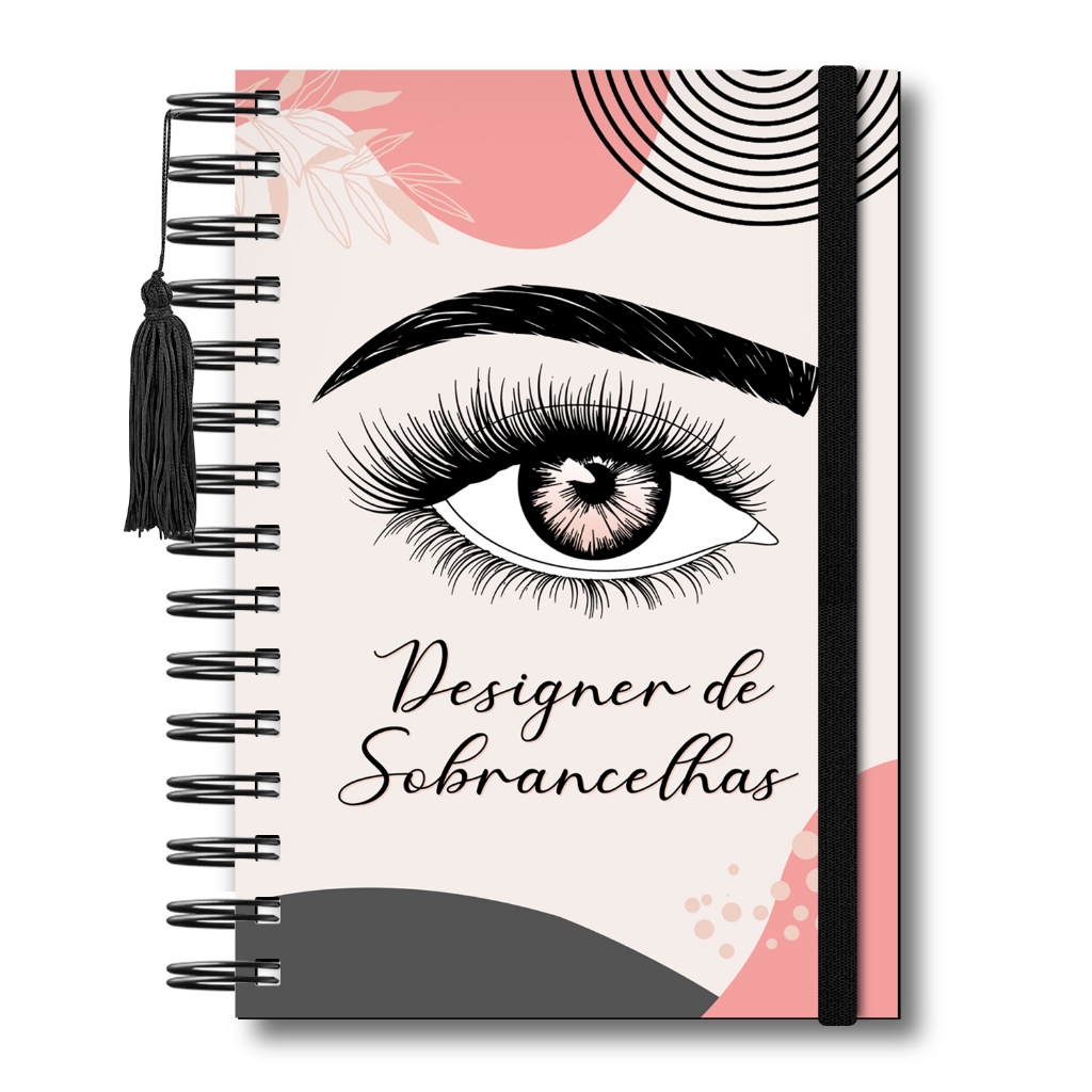 Planejador de Horario Designer de Sobrancelhas Caderno Agenda Design 365 Dias 30 em 30 Minutos Olhos