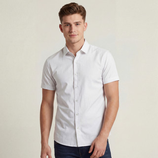 Camisa Masculina Manga Curta Tricoline