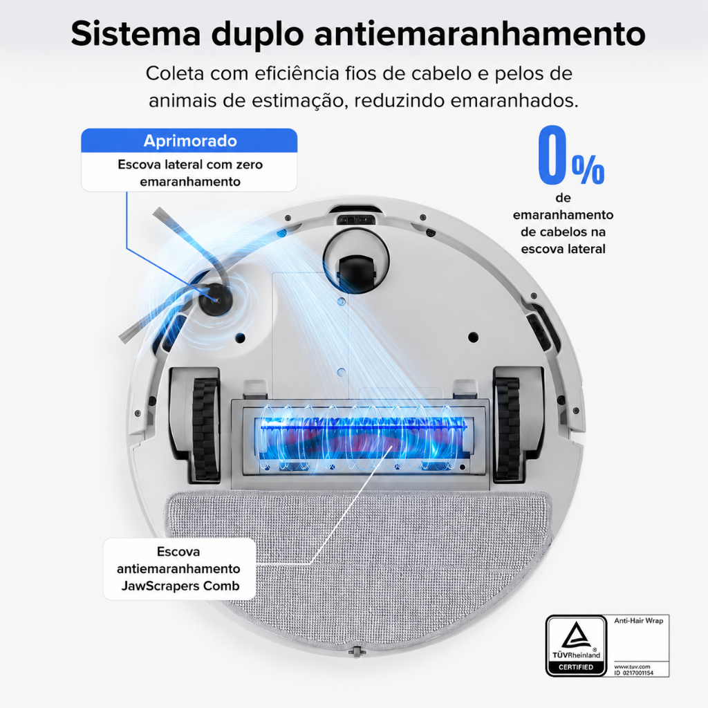 Aspirador Robô Roborock Q7BF 8000Pa, Passa Pano e Aspira, Sistema Anti-Enrosco Duplo, Navegação LiDAR, Controle por App — imagem 2 de 2