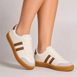 Tênis Casual Feminino Street Leve e Confortável Solado Caramelo Conforto e Estilo