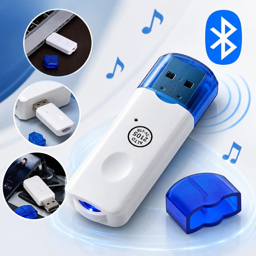 Adaptador Bluetooth USB Para Carro Áudio Limpo Sem Interferências