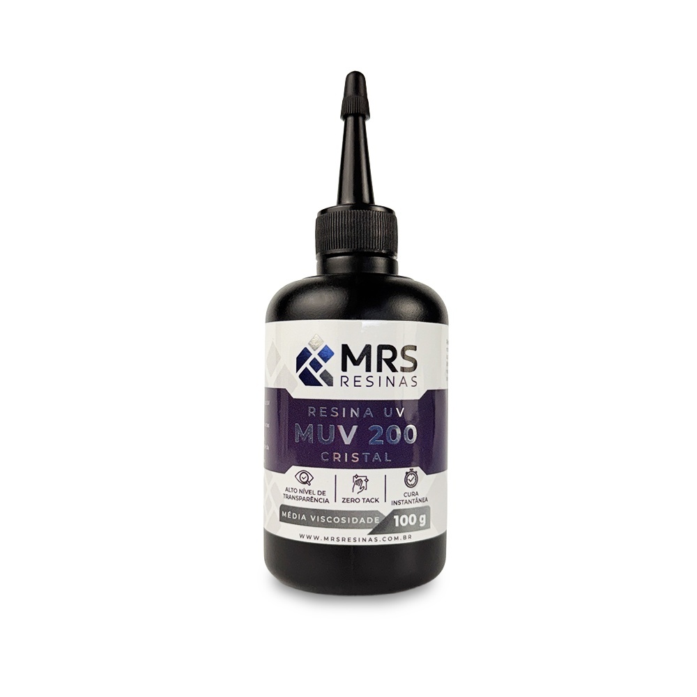 Resina Cura Uv Cristal P/ Artesanato 100g Média Viscosidade