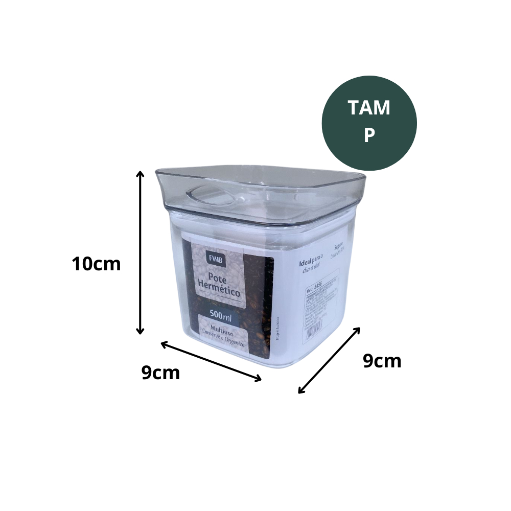 Kit 3 Potes Herméticos De Acrílico Porta Mantimentos Transparente Empilhável