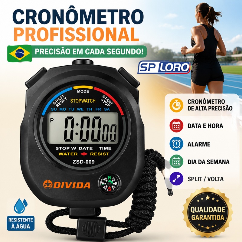 2/3 pcs Cronômetro Esportivo Digital Profissional com Alarme para Treinos e Competições OI5749