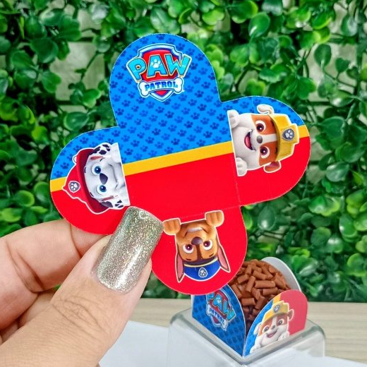 60 a 300 Forminhas para Doce Brigadeiro Personalizada no Tema da Festa 4 pétalas PATRULHA CANINA  Festa Aniversário