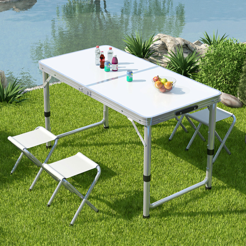 Mesa Dobrável COM CADEIRA Portátil Vira Escrivaninhas e Mesas Maleta Camping Praia