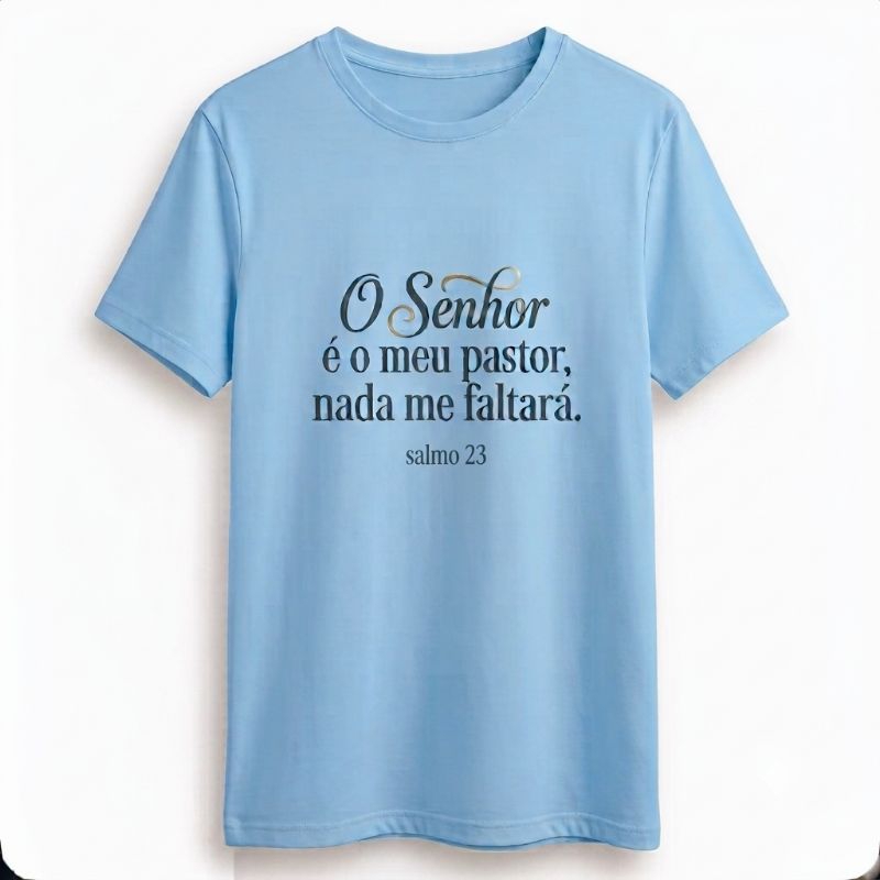 Camiseta Blusa Cristã Personalizada O Senhor É Meu Pastor 100% Poliéster Unissex Feminina Masculina P M G