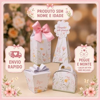 Kit Lembrancinha Floral Aquarela caixinhas jardim lembrancinha flores caixa milk florzinhas