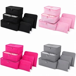 Kit 6 Peças Organizadores De Mala P/ Viagem Bolsa Necessaire